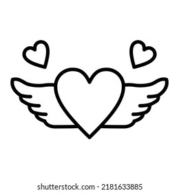Heart Wing vector icon. Can be used for printing, mobile and web applications.