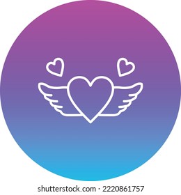Icono vectorial del ala del corazón. Se puede usar para imprimir, móviles y aplicaciones web.