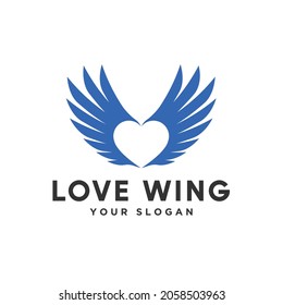 Heart Wing vector logo designs template