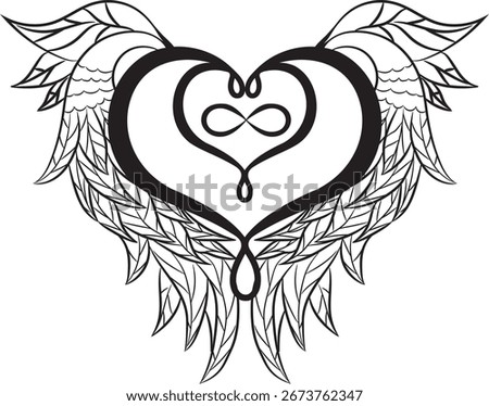 Heart and wings with affinity sign
