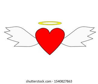 heart wings angle vector love