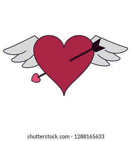 Heart with wings and arrow