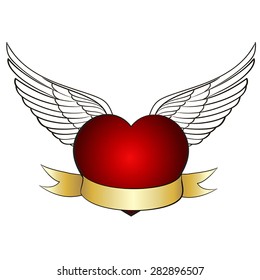 Heart with wings banner