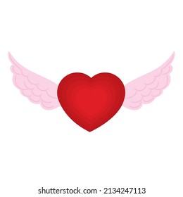 heart wings design over white