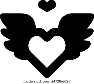 Heart with wings editable vector art