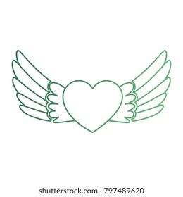 heart with wings flying