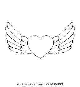 heart with wings flying