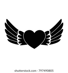 Black Wings Heart Sign Love Illustration Stock Vector (Royalty Free ...