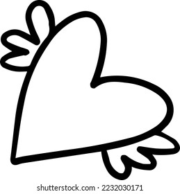 Heart with wings flying love