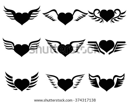 Heart Wings Icon Stock Vector (Royalty Free) 374317138 - Shutterstock