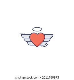 heart wings Icon Isolated On White Background