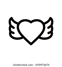 heart wings icon or logo isolated sign symbol vector illustration - high quality black style vector icons

