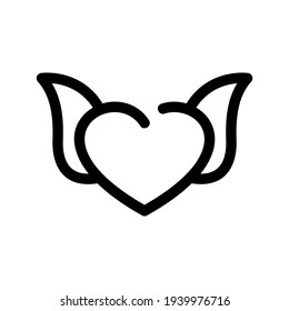 heart wings icon or logo isolated sign symbol vector illustration - high quality black style vector icons
