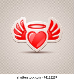 Heart with wings, the icon for your design. 10eps.