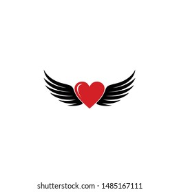 Heart Wings Logo Illustration Stock Vector (Royalty Free) 1400226896 ...