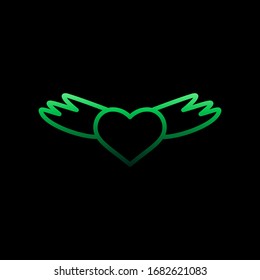 heart with wings nolan icon. Simple thin line, outline vector of Heartbeat icons for ui and ux, website or mobile application