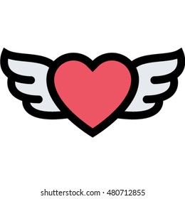 heart and half wing svg