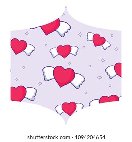 heart with wings pattern