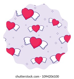 heart with wings pattern