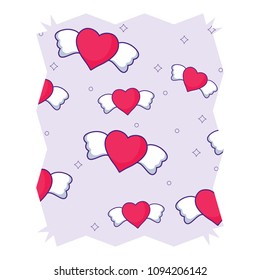 heart with wings pattern