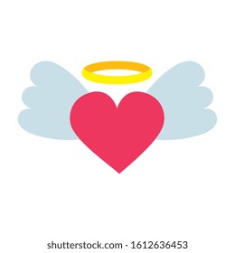 heart with wings pop art style icon vector illustration design
