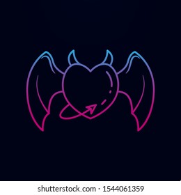 Heart with wings and tail nolan icon. Simple thin line, outline vector of angel and demon icons for ui and ux, website or mobile application