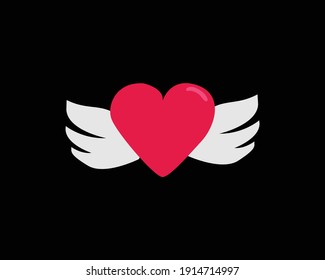 heart with wings at valentine day