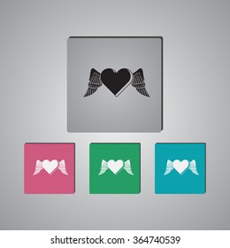 Heart with wings - Valentine's Day vector icon