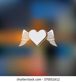 Heart with wings - Valentine's Day vector icon