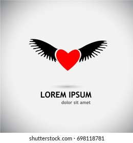 Heart with wings. Vector