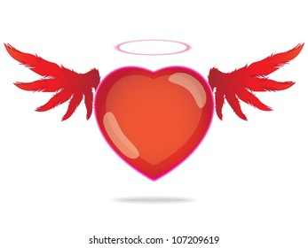 Heart with wings. Vector illustration