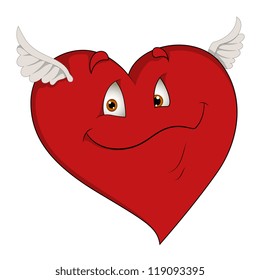 Heart with Wings - Vector Illustration
