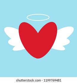 Heart with wings. Vector illustration.
