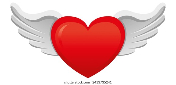 heart with wings vector illustration