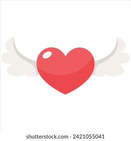 Heart with Wings vector illustration