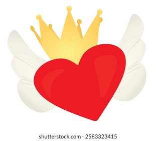 Heart with wings. vector illustration