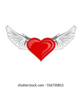 heart with wings. Vector illustration