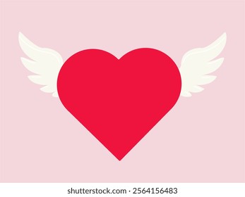 heart with wings vector, Valentine day
