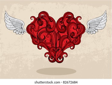 heart with wings vector/illustration