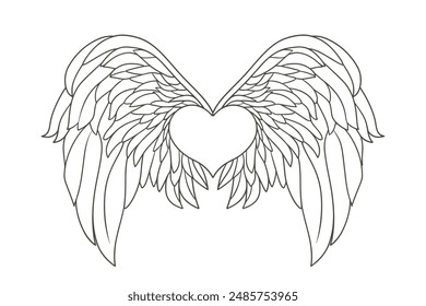 Heart with wings. Winged heart. Love that gives wings.