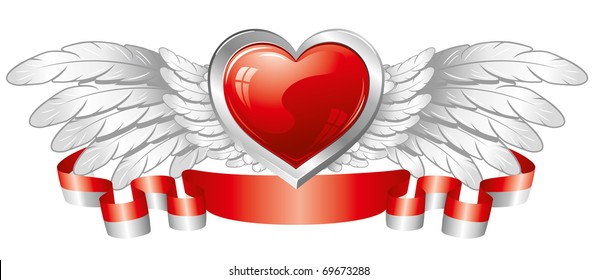 heart with wings, wonderful vector elements for design to Valentine's day