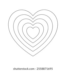 Heart Within Hearts line art
