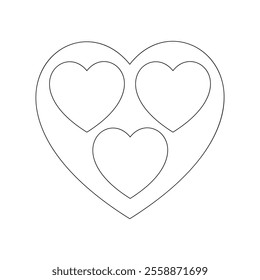 Heart Within Hearts line art