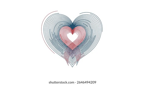 Um coração dentro corações vetor design gráfico com amor e relacionamentos representação conceito
