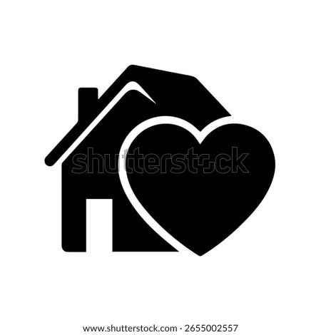 A heart within a house icon, expressing love, comfort, and family warmth—where home means care and connection.