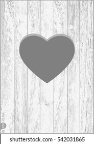 Heart in wood, vector