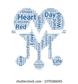 heart word cloud. tag cloud about heart
