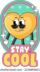 Heart with word expression comic style illustration