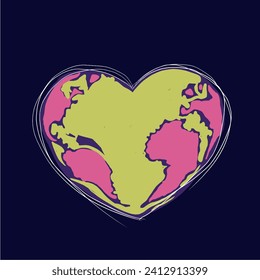 Heart World Fashion T shirt Graphic Design