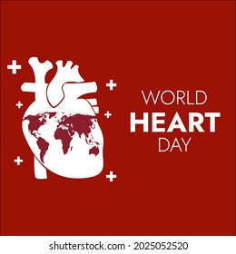 Corazón con mapa del mundo adecuado para la ilustración del Día del Corazón